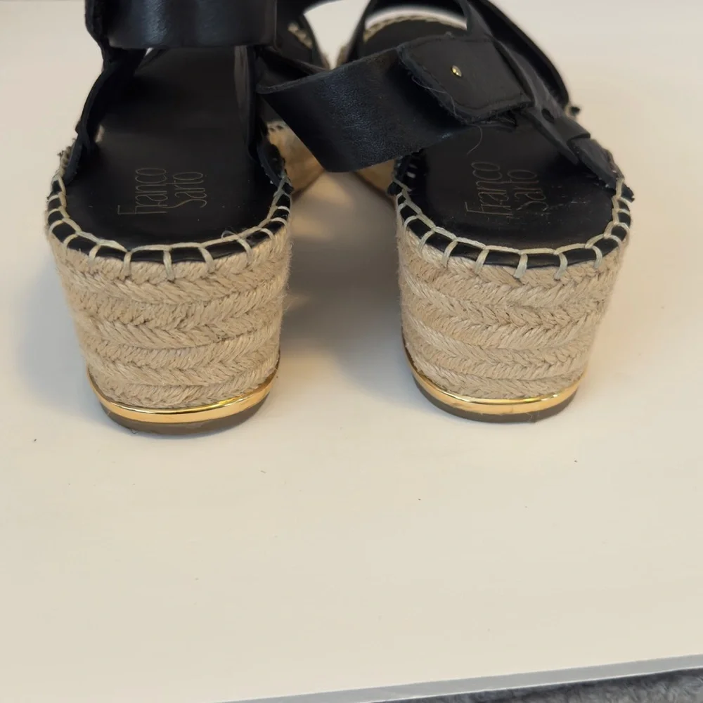 Franco Sarto Black Espadrille Sandals New without‎ box